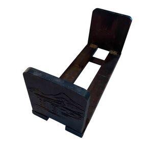 Vintage Antique Wooden Folding Handmade Carved Design Book Holder